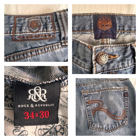 Rock & Republic Men"s Distressed Blue Jeans - Picture 15 of 16
